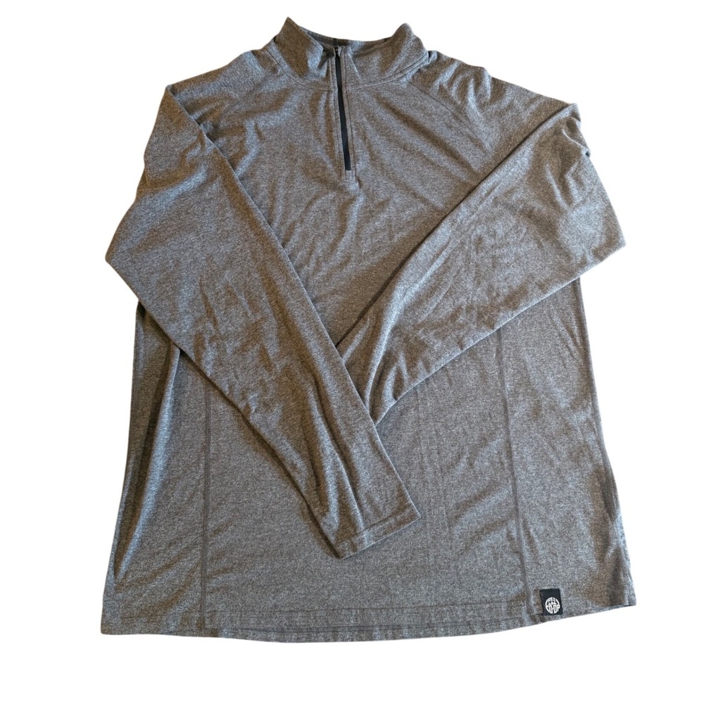 REI Co-op Mens XL Gray Heather Quarter Zip Pullover Activewear Long Sleeve Top